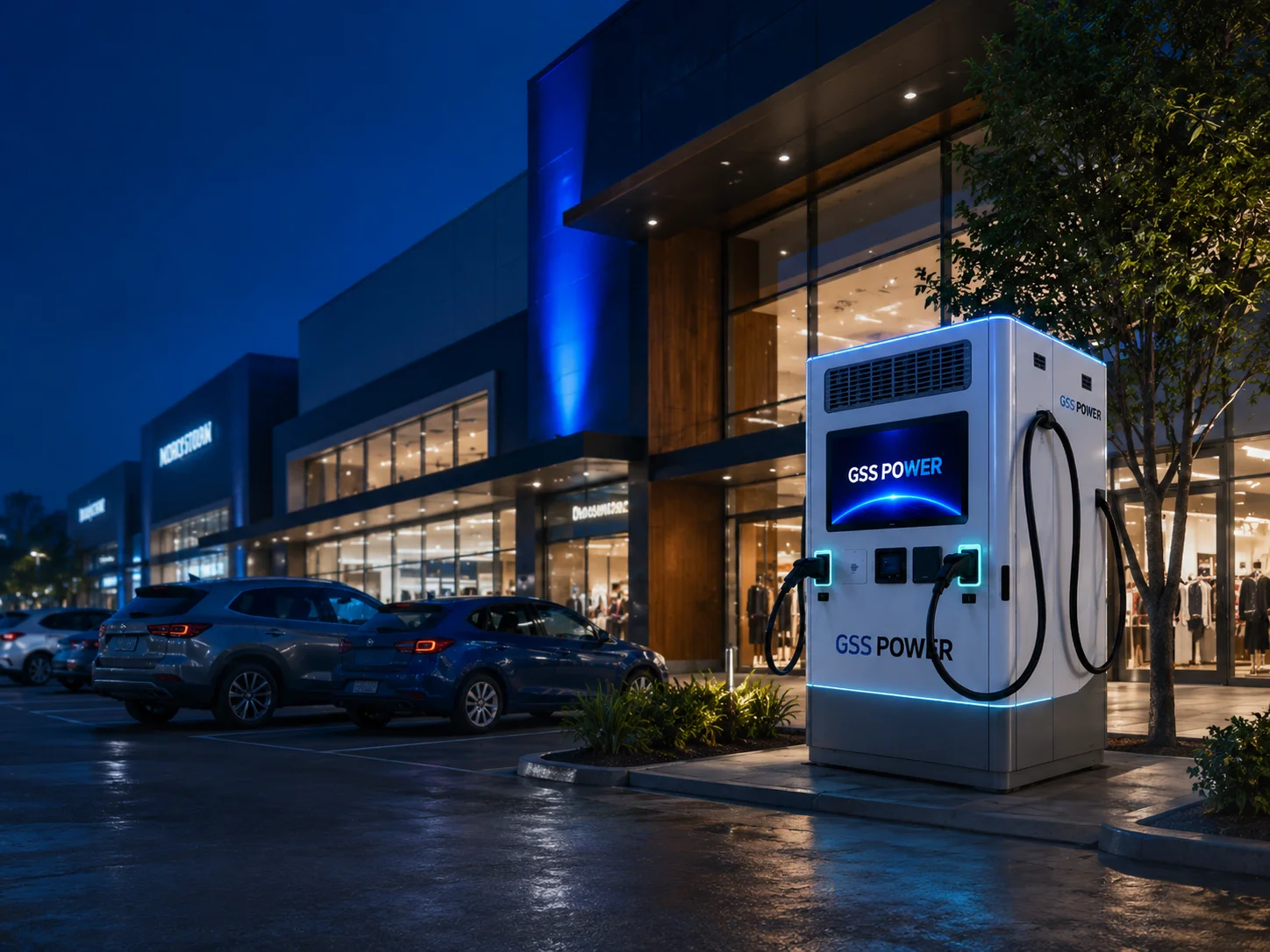 Cargadores eléctricos en centros comerciales